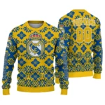 Custom Real Madrid Snowflake Matrix Yellow Sweater Best Selling