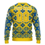 Custom Real Madrid Snowflake Matrix Yellow Sweater Best Selling