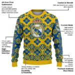Custom Real Madrid Snowflake Matrix Yellow Sweater Best Selling