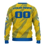 Custom Real Madrid Stripe Motion Yellow Sweater Best Selling
