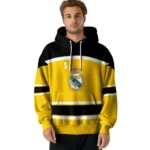 Custom Real Madrid Striped Pattern Yellow Hoodie Best Selling