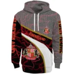 Custom Sunderland Hexagonal Mesh Red Black Gray Hoodie Best Selling