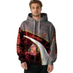 Custom Sunderland Hexagonal Mesh Red Black Gray Hoodie Best Selling