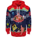 Custom Sunderland Spongebob Patrick Star Red Navy Hoodie Best Selling