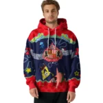 Custom Sunderland Spongebob Patrick Star Red Navy Hoodie Best Selling