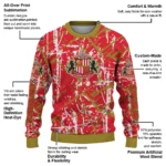 Custom Sunderland Streak Overlay Red Sweater Best Selling