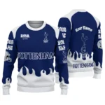Custom Tottenham Hotspur Flame Border Navy Sweater Best Selling