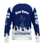 Custom Tottenham Hotspur Flame Border Navy Sweater Best Selling