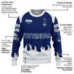 Custom Tottenham Hotspur Flame Border Navy Sweater Best Selling