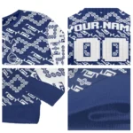 Custom Tottenham Hotspur Lattice Gridwork Navy Sweater Best Selling