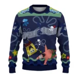 Custom Tottenham Hotspur Spongebob Designs Blue Sweater Best Selling