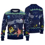 Custom Tottenham Hotspur Spongebob Designs Blue Sweater Best Selling