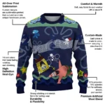 Custom Tottenham Hotspur Spongebob Designs Blue Sweater Best Selling