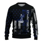 Custom Tottenham Hotspur Vintage Usa Flag Black Sweater Best Selling