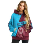 Custom West Ham United Abstract Shape Claret Hoodie Best Selling