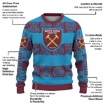 Custom West Ham United Bulldog Motif Sweater Best Selling