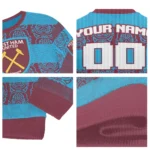 Custom West Ham United Bulldog Motif Sweater Best Selling