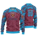Custom West Ham United Chevron Pattern Claret Sweater Best Selling