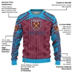 Custom West Ham United Chevron Pattern Claret Sweater Best Selling