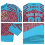 Custom West Ham United Chevron Pattern Claret Sweater Best Selling