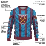 Custom West Ham United Chevron Rows Claret Sweater Best Selling