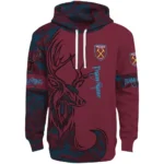 Custom West Ham United Deer Silhouette Claret Hoodie Best Selling