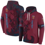 Custom West Ham United Deer Silhouette Claret Hoodie Best Selling