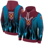 Custom West Ham United Flame Design Claret Hoodie Best Selling