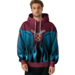 Custom West Ham United Flame Design Claret Hoodie Best Selling