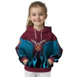 Custom West Ham United Flame Design Claret Hoodie Best Selling