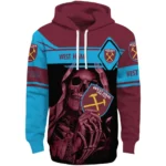 Custom West Ham United Grim Reaper Claret Black Hoodie Best Selling