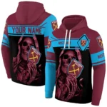 Custom West Ham United Grim Reaper Claret Black Hoodie Best Selling