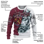 Custom West Ham United Jesus Tears Claret White Sweater Best Selling