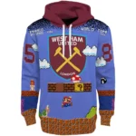 Custom West Ham United Mario Blue Black Hoodie Best Selling
