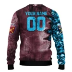 Custom West Ham United Skull Collage Claret Sweater Best Selling