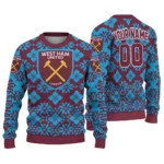 Custom West Ham United Snowflake Matrix Claret Sweater Best Selling
