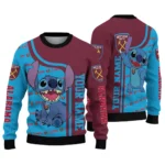 Custom West Ham United Stitch Art Prints Claret Sweater Best Selling