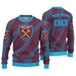 Custom West Ham United Stripe Motion Claret Sweater Best Selling