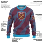Custom West Ham United Stripe Motion Claret Sweater Best Selling
