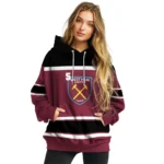 Custom West Ham United Striped Pattern Claret Hoodie Best Selling