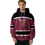 Custom West Ham United Striped Pattern Claret Hoodie Best Selling