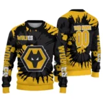 Custom Wolverhampton Wanderers Burst Swirl Old Gold Sweater Best Selling