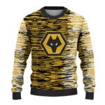 Custom Wolverhampton Wanderers Camouflage Stripe Old Gold White Sweater Best Selling