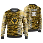 Custom Wolverhampton Wanderers Camouflage Stripe Old Gold White Sweater Best Selling