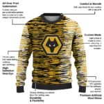 Custom Wolverhampton Wanderers Camouflage Stripe Old Gold White Sweater Best Selling