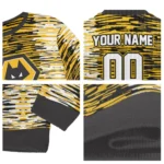 Custom Wolverhampton Wanderers Camouflage Stripe Old Gold White Sweater Best Selling