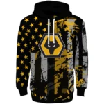 Custom Wolverhampton Wanderers Distressed Flag Old Gold Black Hoodie Best Selling