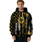 Custom Wolverhampton Wanderers Distressed Flag Old Gold Black Hoodie Best Selling