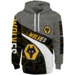Custom Wolverhampton Wanderers Hexagonal Mesh Old Gold Black Gray Hoodie Best Selling