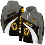 Custom Wolverhampton Wanderers Hexagonal Mesh Old Gold Black Gray Hoodie Best Selling